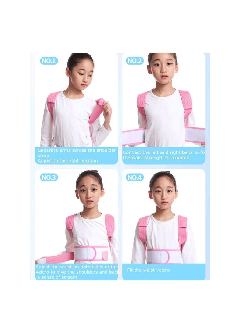 Back Brace, Posture Corrector for Kids Teens, Relieve Back Pain Adjustable Upper Back race Spinal Support with Soft Shoulder Pads to Prevent Humpback, Recommended by Doctor (M, Blue) - Image 4